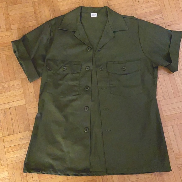 Army Style Button Down. Short Sleeve. - Picture 1 of 8